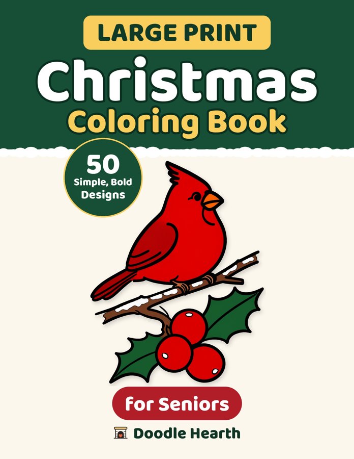 Large print Christmas coloring pages